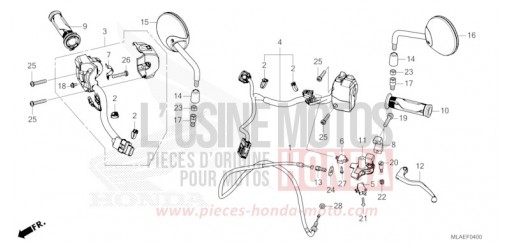 CONTACTEUR DE POIGNEE/LEVIER/CABLE/MIROIR (CMX1100A/A2) CMX1100A2R de 2024